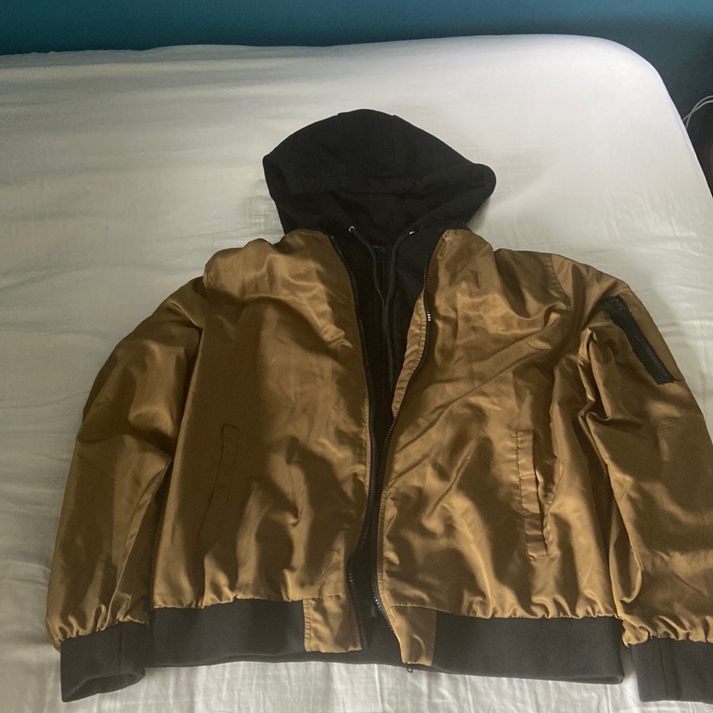 Large brown forever 21 bomber jacket